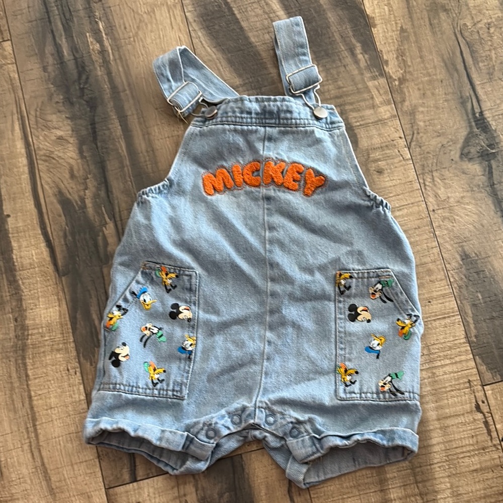 Disney Light Blue Mickey Overalls for Kids